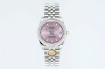 Rolex Datejust replica with black dial 316L Steel Mechanical Movement 31*12mm Women Pink Watch